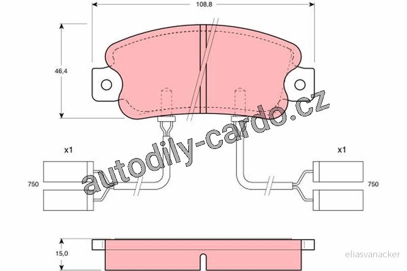 Sada brzdových destiček TRW GDB901 - ALFA ROMEO 33