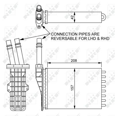 Výměník tepla, vnitřní vytápění NRF 54245