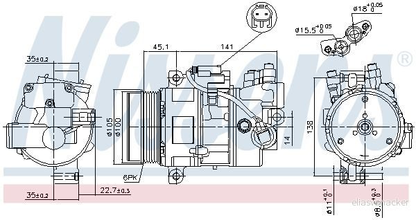 Kompresor klimatizace NISSENS 89043