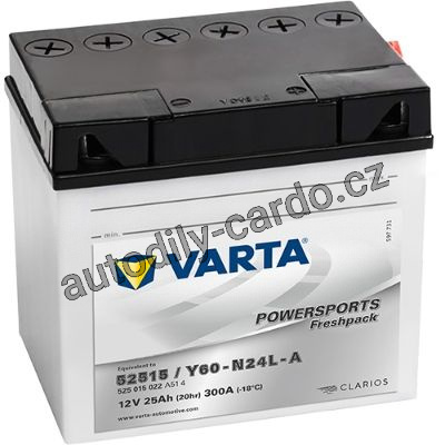 Moto baterie VARTA VT 525015 25Ah 220A 12V P+ Y3 FUNSTART FRESHPACK /186x130x171/ 52515 / Y60-N24L-A Moto baterie VARTA VT 525015 25Ah 220A 12V P+ Y3 FUNSTART FRESHPACK /186x130x171/ 52515 / Y60-N24L-A