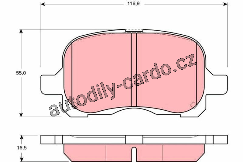 Sada brzdových destiček TRW GDB3204 - TOYOTA COROLLA