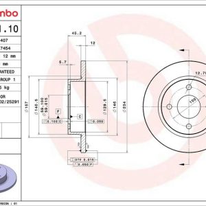 Brzdový kotouč BREMBO 08.5691.10