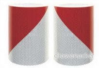 Páska reflexní samolepící červeno bílé pravé šrafování, šířka 14 cm, balení 45,7 m, reflexní třída 2 708321