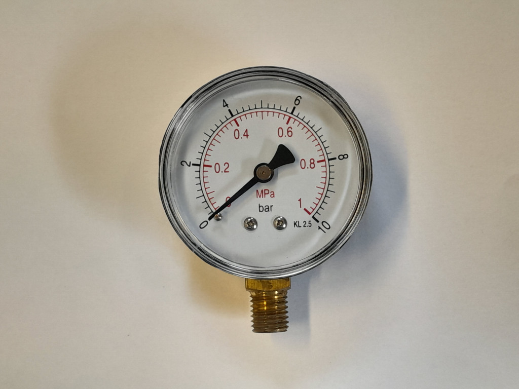 Manometr M14*1,5 0-10 barů MZ 63mm, plast spodní 735816