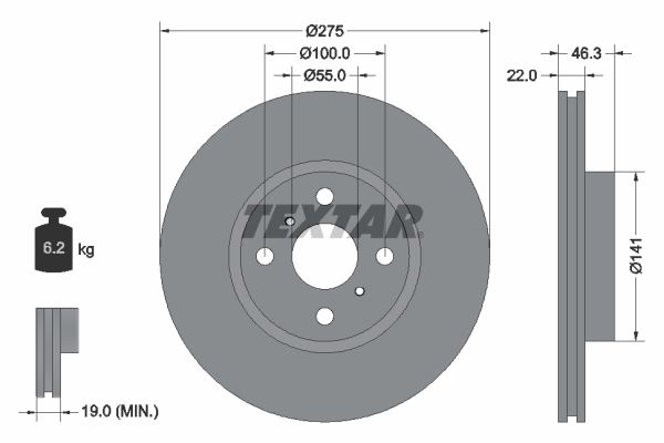 Brzdový kotouč TEXTAR 92156200
