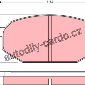 Sada brzdových destiček TRW GDB203 – CHRYSLER, MITSUBISHI STARION