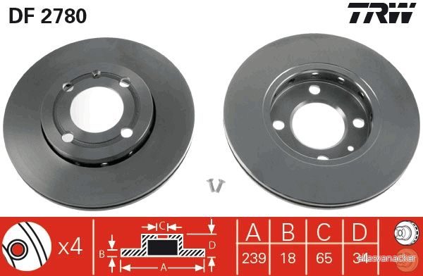 TR DF2780 Brzdový kotouč TRW - lakovaný