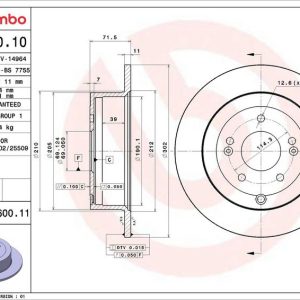 Brzdový kotouč BREMBO 08.A600.10 Brzdový kotouč BREMBO 08.A600.10
