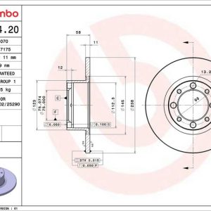 Brzdový kotouč BREMBO 08.2714.20
