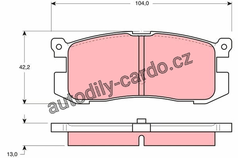 Sada brzdových destiček TRW GDB1025 - MAZDA 626