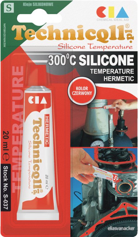 Silikon odolný vůči vysokým teplotám červený 300°C TECHNICQLL 20ml 721742