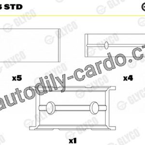Ložiska klikové hřídele GLYCO H1018/5 STD – sada