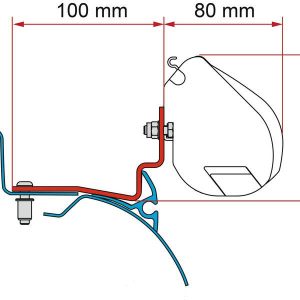 Adaptér montážní pro markýzu Fiamma F35 Pro na Peugeot Expert Campér ęve Cap Road sada 2 ks 12 cm sytě černý 305995