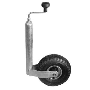 Kolečko podpěrné nafukovací 260 × 85 mm s ocelovým diskem průměr trubky 48 mm nosnost 150 kg pro přívěsy a karavany 311058