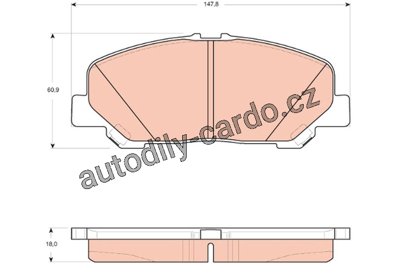 Sada brzdových destiček TRW GDB3455 - TOYOTA PREVIA 05-