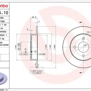 Brzdový kotouč BREMBO 08.7355.10 Brzdový kotouč BREMBO 08.7355.10