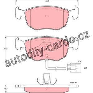 Sada brzdových destiček TRW GDB1213 – FORD MONDEO