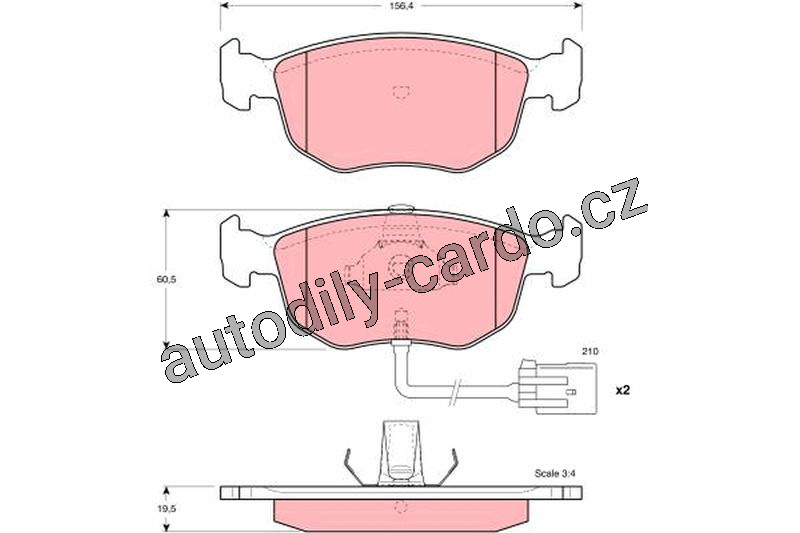 Sada brzdových destiček TRW GDB1213 - FORD MONDEO