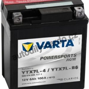 Moto baterie VARTA VT 506014 6Ah 50A 12V P+ Y5 FUNSTART AGM /114x71x131/ YTX5L-4 / YTX7L-BS