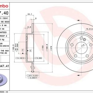Brzdový kotouč BREMBO 08.B347.40 Brzdový kotouč BREMBO 08.B347.40