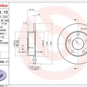 Brzdový kotouč BREMBO 08.8408.11