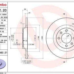 Brzdový kotouč BREMBO 08.8682.20