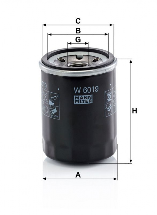 Olejový filtr MANN W6019 (MF W6019)