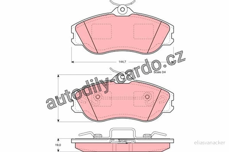 Sada brzdových destiček TRW GDB815 - AUDI 100, 200